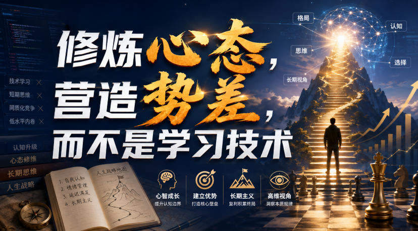 付费文章：修炼心态，营造势差，而不是学习技术-轻创终点站