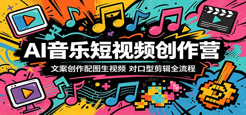 AI音乐短视频创作营：文案创作配图生视频，对口型剪辑全流程-源创文化:轻创终点站