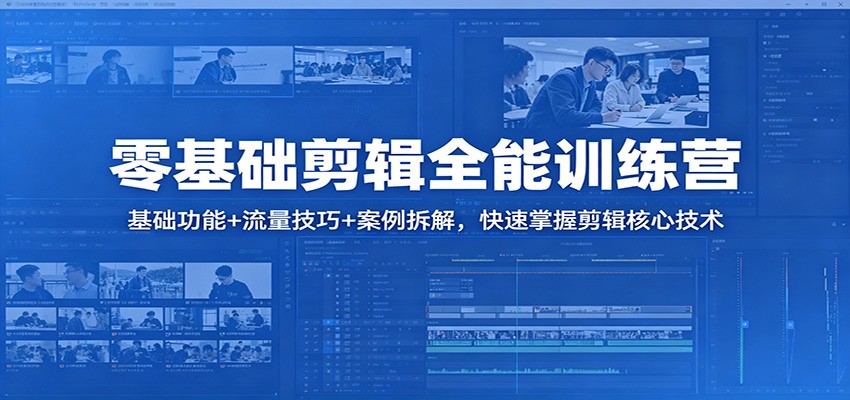零基础剪辑全能训练营：基础功能+流量技巧+案例拆解，快速掌握剪辑核心技术-源创文化:轻创终点站