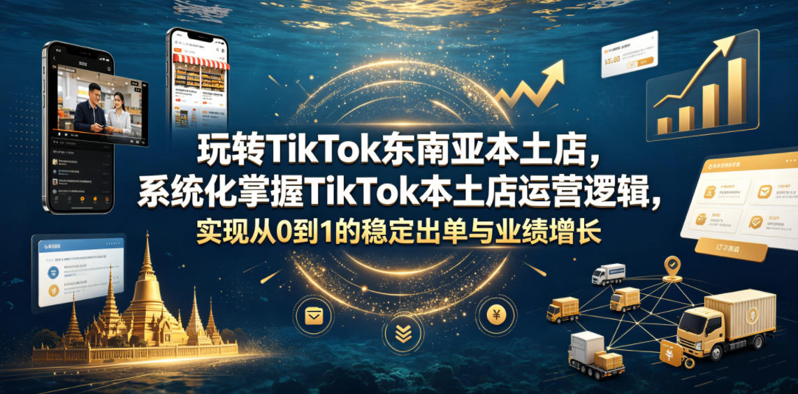 玩转TikTok东南亚本土店，系统化掌握TikTok本土店运营逻辑，实现从0到1的稳定出单与业绩增长-源创文化:轻创终点站