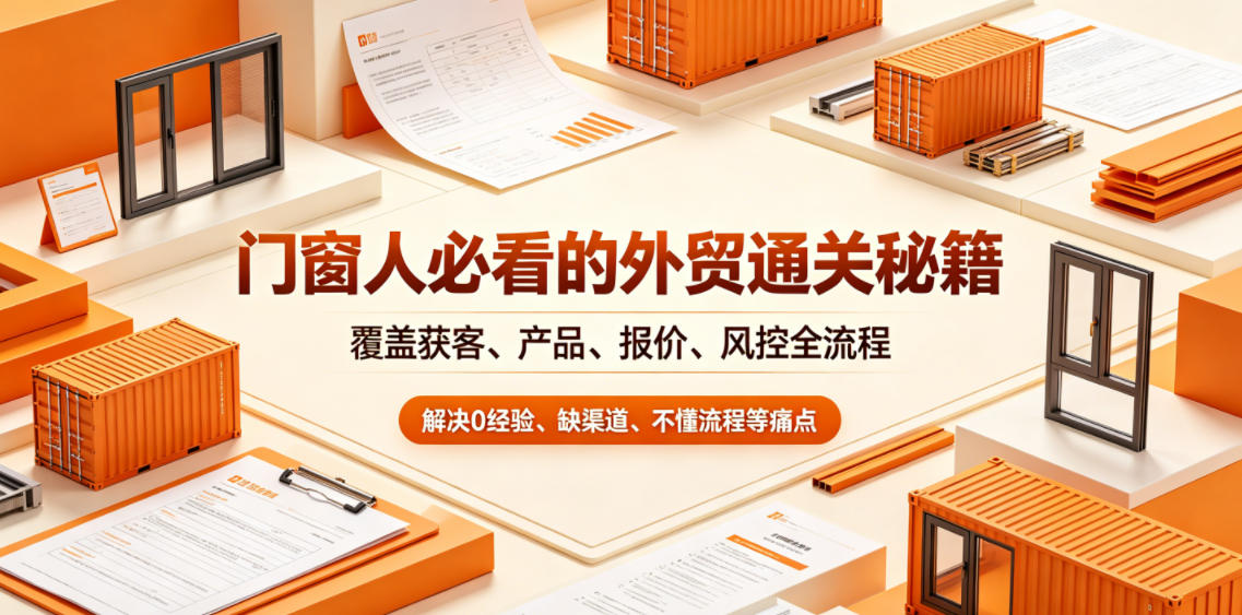 门窗人必看的外贸通关秘籍，块覆盖获客、产品、报价、风控全流程，解决0经验、缺渠道、不懂流程等痛点-源创文化:轻创终点站