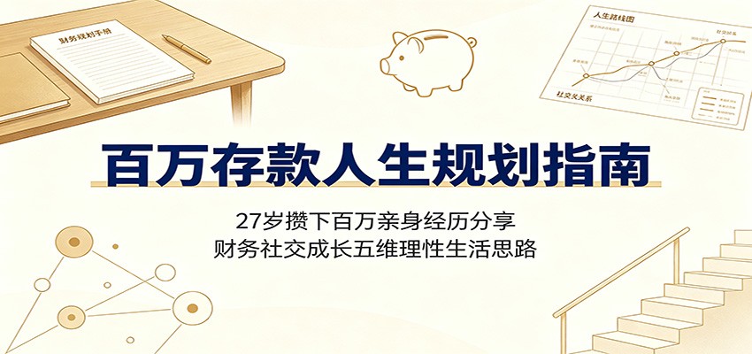 百万存款人生规划指南:27岁攒下百万亲身经历分享,财务社交成长五维理性生活思路-源创文化:轻创终点站