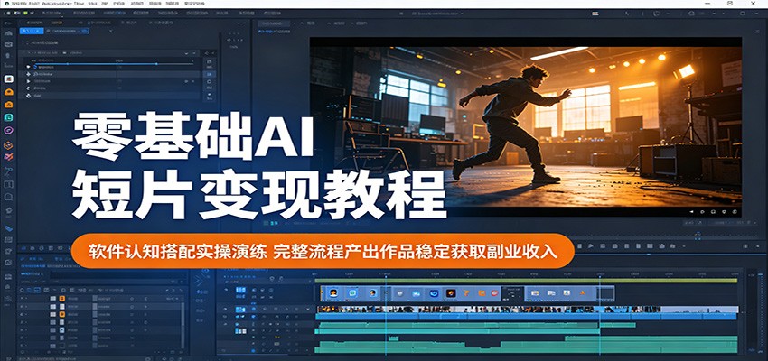 零基础AI短片变现教程：软件认知搭配实操演练，完整流程产出作品稳定获取副业收入-源创文化:轻创终点站