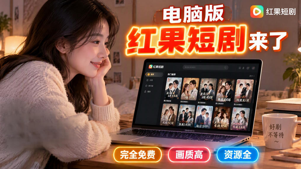 手机看短剧费眼？电脑版红果短剧来了，完全免费、画质高、资源全-轻创终点站