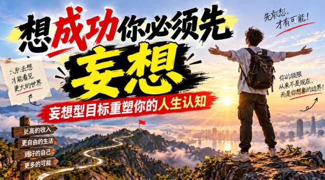 付费文章：想成功你必须先妄想，妄想型目标重塑你的人生认知-轻创终点站