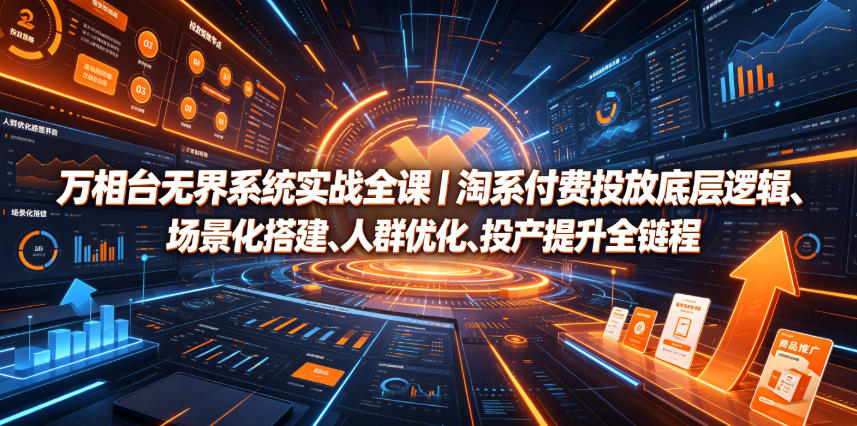 万相台无界系统实战全课|淘系付费投放底层逻辑、场景化搭建、人群优化、投产提升全链路运营教程-源创文化:轻创终点站