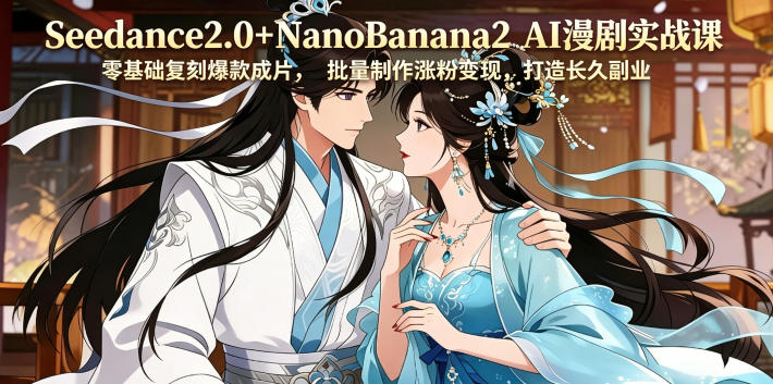 Seedance2.0+NanoBanana2 AI漫剧实战课，零基础复刻爆款成片涨粉变现，打造长久副业收益-源创文化:轻创终点站