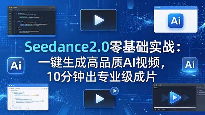 Seedance2.0零基础实战：一键生成高品质AI视频，10分钟出专业级成片-源创文化:轻创终点站