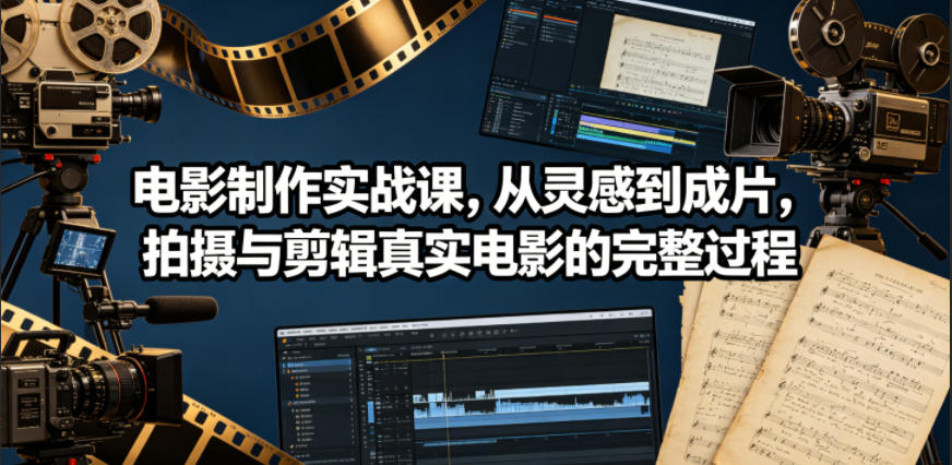电影制作实战课，从灵感到成片，拍摄与剪辑真实电影的完整过程【原创双语字幕】-源创文化:轻创终点站