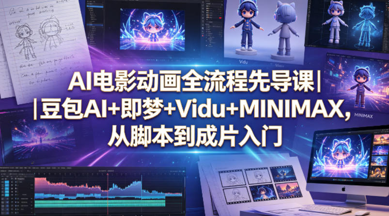 AI电影动画全流程先导课｜豆包AI+即梦+Vidu+MINIMAX，从脚本到成片入门-源创文化:轻创终点站