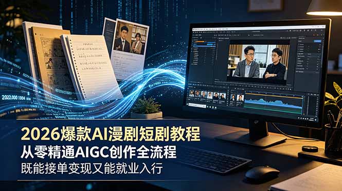 2026 爆款 AI 漫剧短剧教程 从零精通 AIGC 创作全流程 既能接单变现又能就业入行-源创文化:轻创终点站