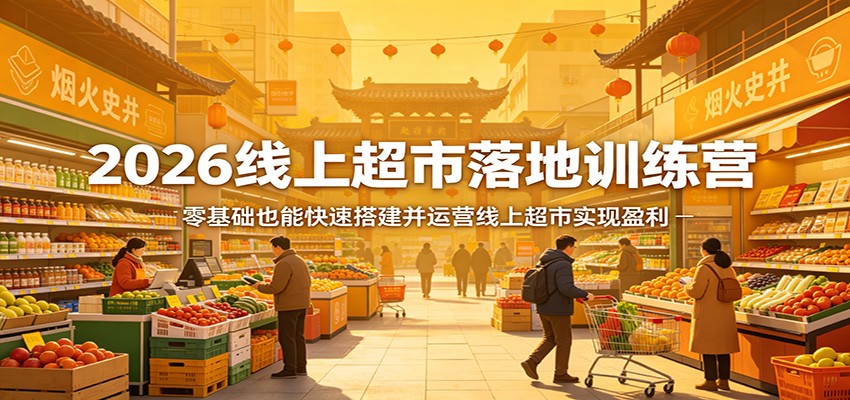 2026线上超市落地训练营，零基础也能快速搭建并运营线上超市实现盈利-源创文化:轻创终点站