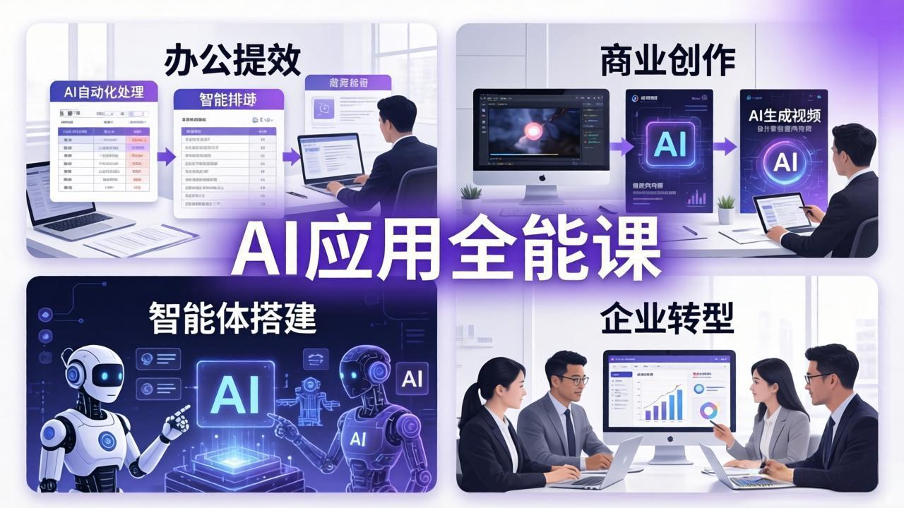 AIGC 应用师全能课-更新：办公提效、商业创作、智能体搭建、企业转型，一站式学会AI应用-源创文化:轻创终点站