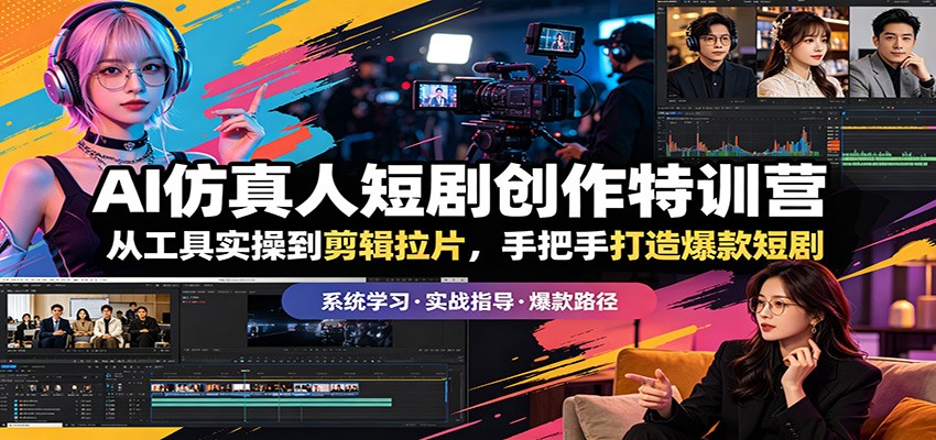AI仿真人短剧创作特训营：从工具实操到剪辑拉片，手把手打造爆款短剧-源创文化:轻创终点站