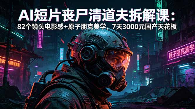 AI短片《丧尸清道夫》拆解课：82个镜头电影感+原子朋克美学，7天3000元国产天花板-源创文化:轻创终点站