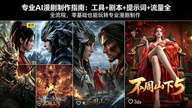 专业AI漫剧制作指南：工具+剧本+提示词+流量全流程，零基础也能玩转专业漫剧制作-源创文化:轻创终点站