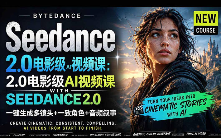 字节跳动的Seedance 2.0 AI电影视频生成制作教程，一键生成多镜头+一致角色+音频叙事-中英字幕-源创文化:轻创终点站
