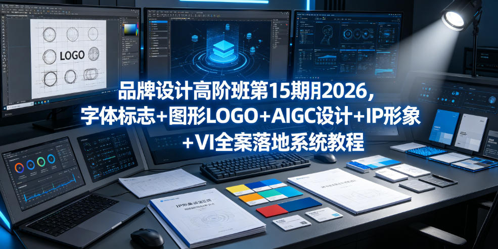 品牌设计高阶班第15期2026,字体标志+图形LOGO+AIGC设计+IP形象+VI全案落地系统教程-源创文化:轻创终点站