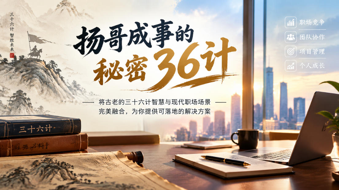 扬哥成事的秘密36计，将古老的三十六计智慧与现代职场场景完美融合，为你提供可落地的解决方案-轻创终点站