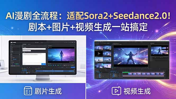AI漫剧全流程：适配Sora2+Seedance2.0！剧本+图片+视频生成一站搞定-源创文化:轻创终点站