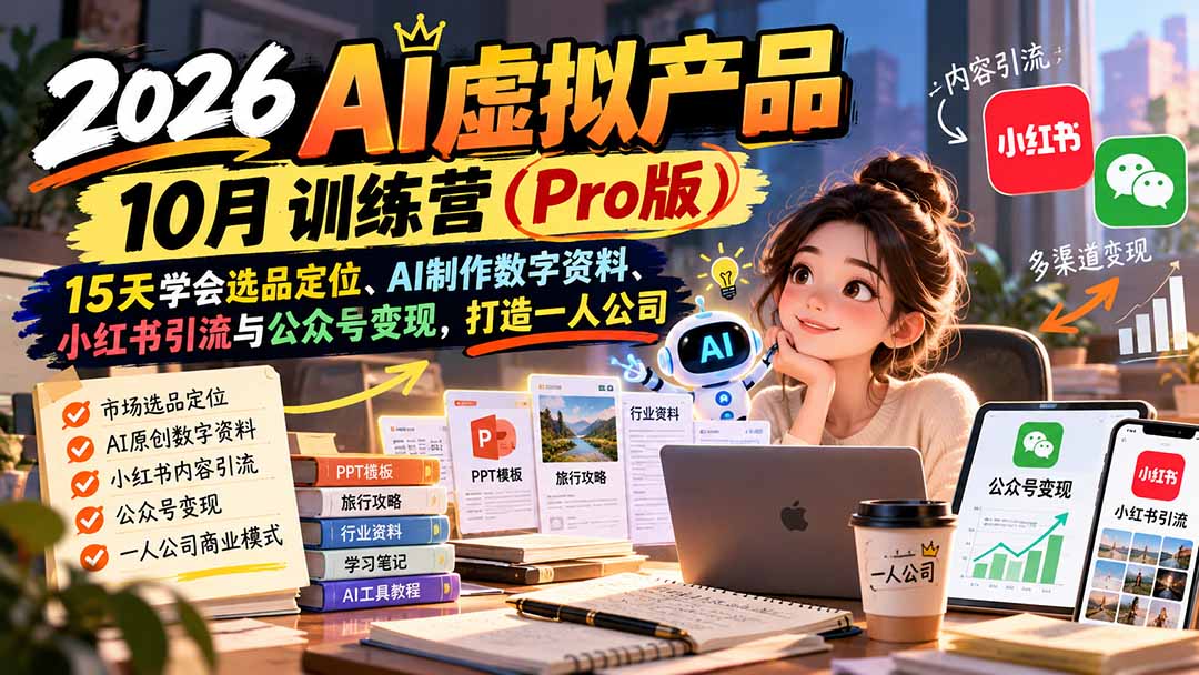 AI虚拟产品10月训练营(Pro版-轻创终点站