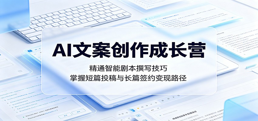AI文案创作成长营：精通智能剧本撰写技巧，掌握短篇投稿与长篇签约变现路径-源创文化:轻创终点站