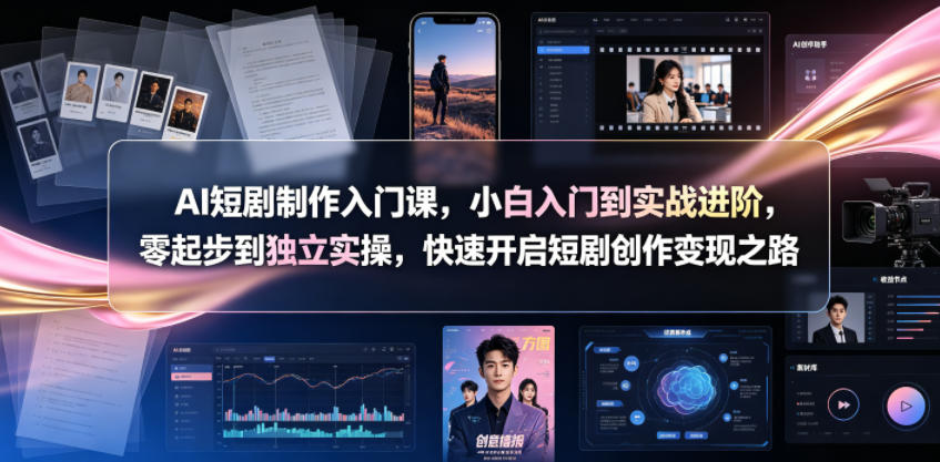 AI短剧制作入门课，小白入门到实战进阶，零起步到独立实操，快速开启短剧创作变现之路-源创文化:轻创终点站