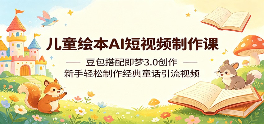 儿童绘本AI短视频制作课：豆包搭配即梦3.0创作，新手轻松制作经典童话引流视频-源创文化:轻创终点站