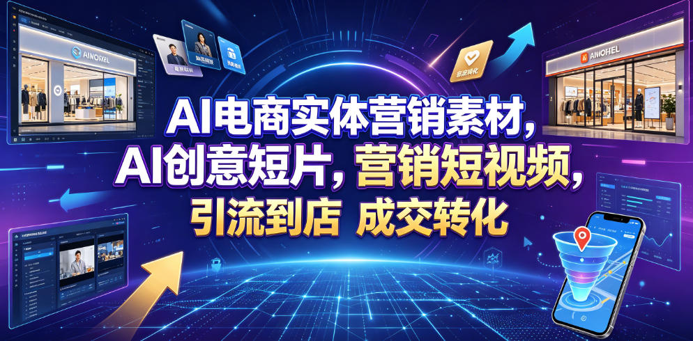 AI电商实体营销素材，AI创意短片，高效打造营销短视频，轻松引流到店，稳定提升门店客流与成交转化-源创文化:轻创终点站
