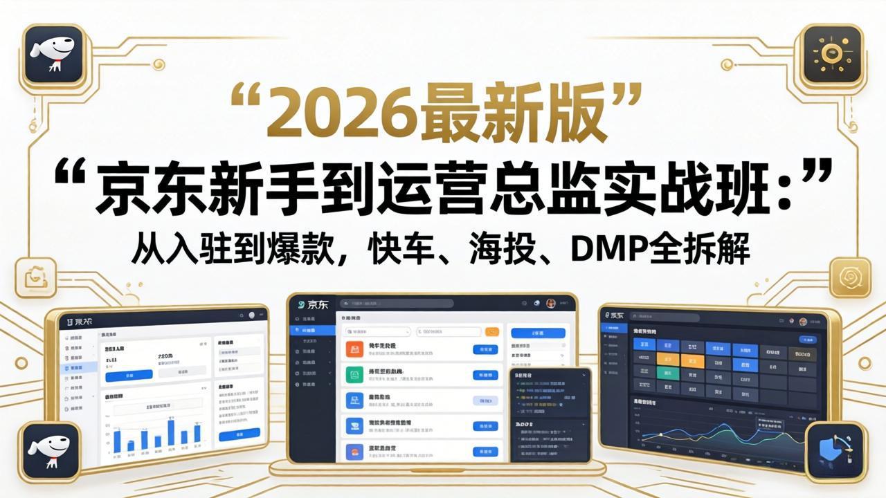 京东新手到运营总监实战班：从入驻到爆款，快车、海投、DMP全拆解，2026最新版-源创文化:轻创终点站