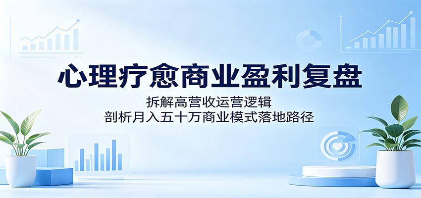 心理疗愈商业盈利复盘：拆解高营收运营逻辑，剖析月入五十万商业模式落地路径-源创文化:轻创终点站