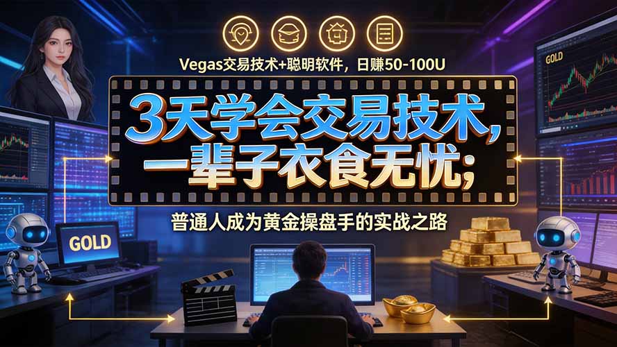 3天学会做交易，普通人快速成为操盘手” Vegas交易系统+聪明软件 ， 日赚50-1000U， 长期稳定，小白轻松上手-轻创终点站