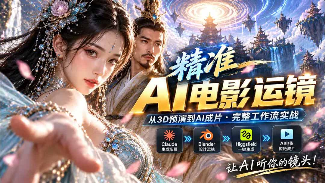 AI视频终于能精准运镜了！Claude + Blender + Higgsfield 免费插件实测-轻创终点站