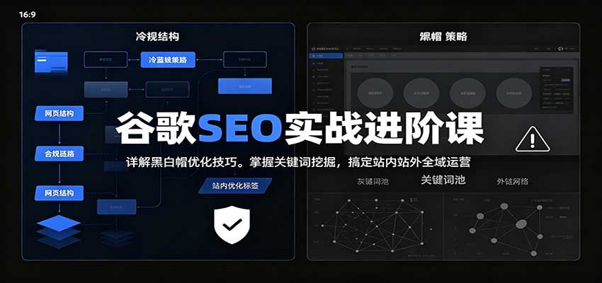 2026谷歌SEO实战进阶课：详解黑白帽优化技巧，掌握关键词挖掘，搞定站内站外全域运营-轻创终点站
