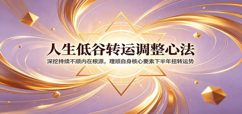 人生低谷转运调整心法：深挖持续不顺内在根源，理顺自身核心要素下半年扭转运势-源创文化:轻创终点站