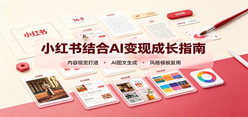 小红书结合AI变现成长指南：账号精准定位，内容视觉打造，搭建可复制流量获客体系-轻创终点站