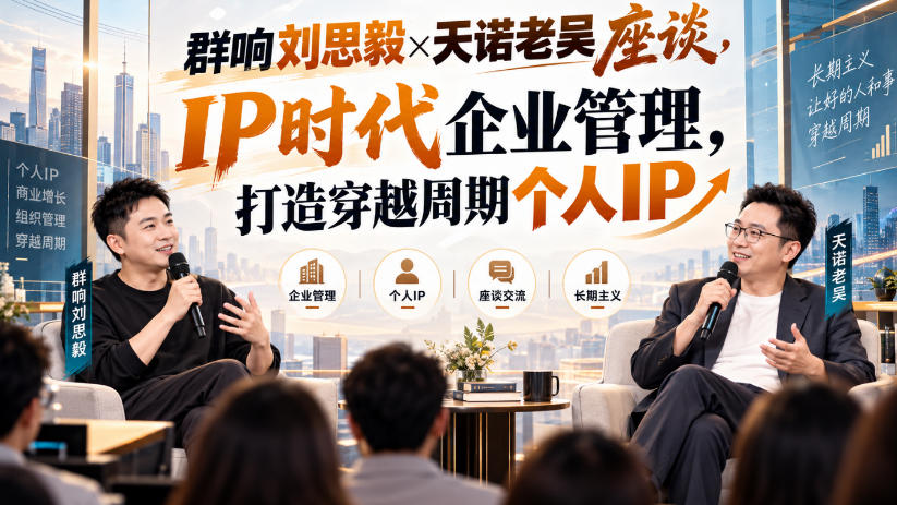 群响刘思毅×天诺老吴座谈，IP时代企业管理，打造穿越周期个人IP-轻创终点站