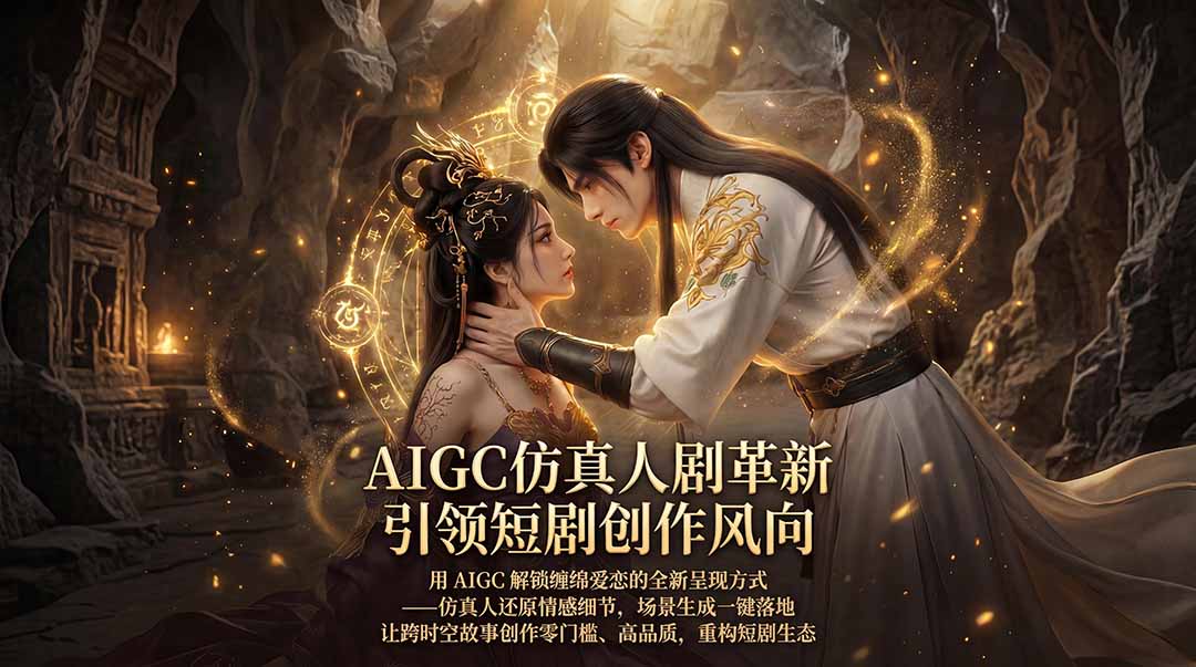 AIGC 仿真人短剧创作革新，解锁仙侠爱恋全新呈现，一键出高质场景，零门槛打造爆款剧集-源创文化:轻创终点站