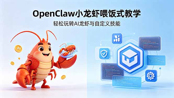 不用懂技术！OpenClaw小龙虾喂饭式教学，轻松玩转AI龙虾与自定义技能-源创文化:轻创终点站