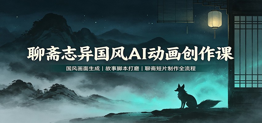 聊斋志异国风AI动画创作课：国风画面生成，故事脚本打磨，聊斋短片制作全流程-轻创终点站