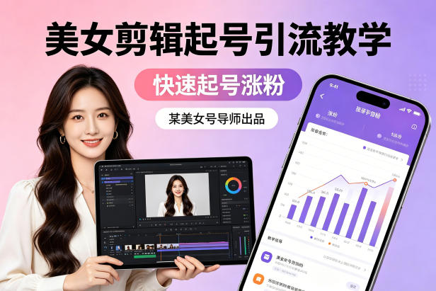 某美女号导师出品：美女剪辑起号引流教学，快速起号涨粉-源创文化:轻创终点站