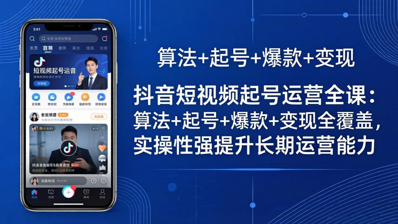 抖音短视频起号运营全课：算法+起号+爆款+变现全覆盖，实操性强提升长期运营能力-源创文化:轻创终点站