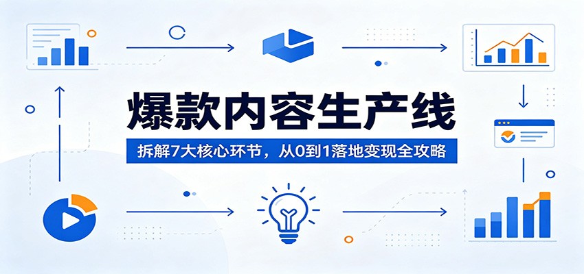 爆款内容生产线：拆解7大核心环节，从0到1落地变现全攻略-源创文化:轻创终点站