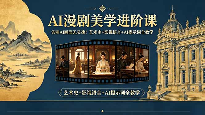 告别AI画面无灵魂！AI漫剧美学进阶课，艺术史+影视语言+AI提示词全教学-源创文化:轻创终点站
