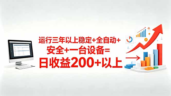三年以上稳定+全自动+安全+一台设备=日收益200+-源创文化:轻创终点站