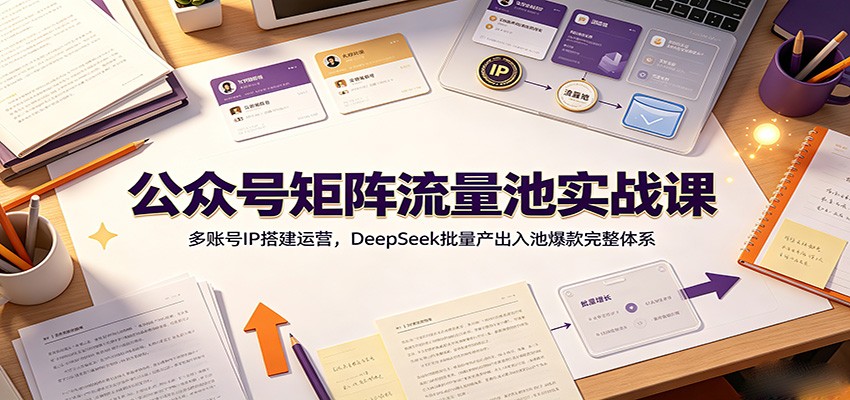 公众号矩阵流量池实战课：多账号IP搭建运营，DeepSeek批量产出入池爆款完整体系-源创文化:轻创终点站