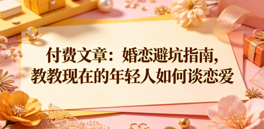 付费文章：婚恋避坑指南，教教现在的年轻人如何谈恋爱-源创文化:轻创终点站