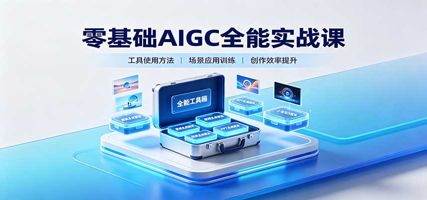 零基础AIGC全能实战课：覆盖绘画、影音、PPT、小说多场景AI创作-轻创终点站