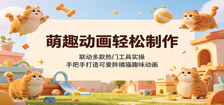 萌趣动画轻松制作，联动多款热门工具实操，手把手打造可爱胖橘猫趣味动画-源创文化:轻创终点站