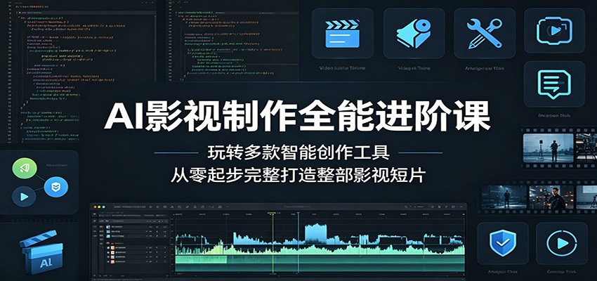 AI影视制作全能进阶课:玩转多款智能创作工具,从零起步完整打造整部影视短片-源创文化:轻创终点站